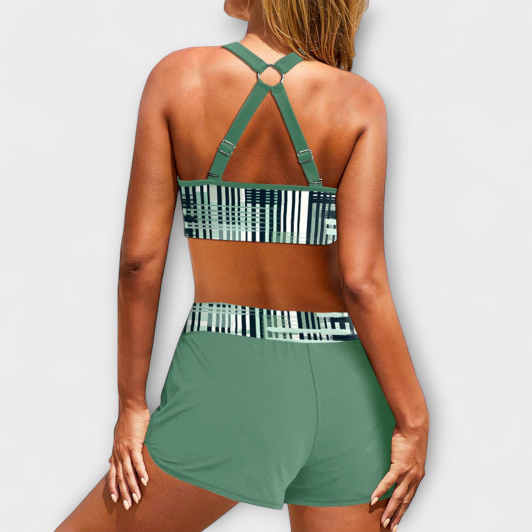 Janelle - Bikiny s proužky a vysokým pasem
